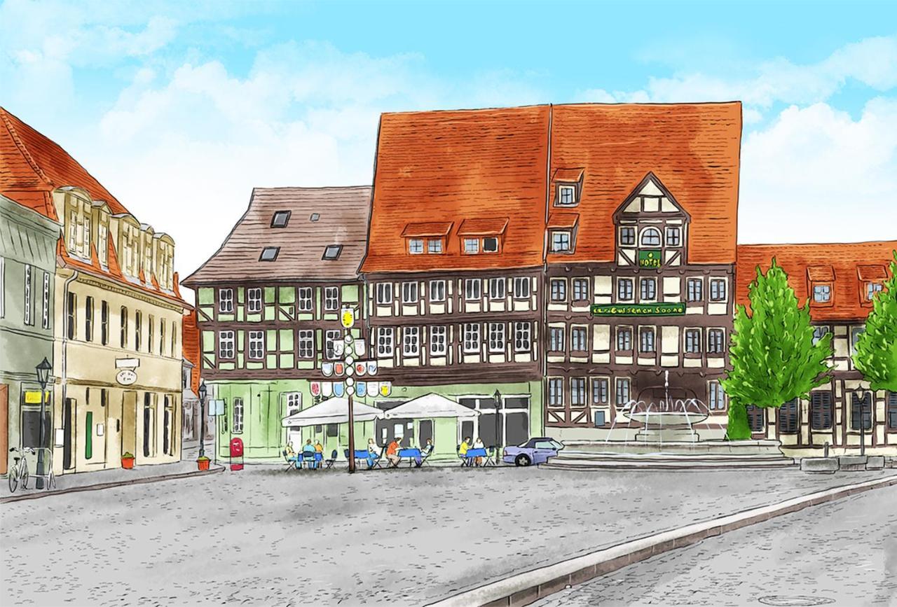 Hotel Zur Goldenen Sonne Quedlinburg Exteriér fotografie